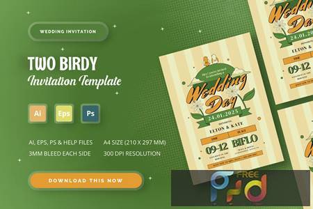 Two Birdy - Wedding Invitation CAK3U4Y 1