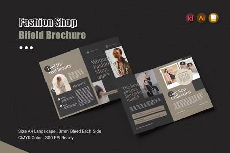 Freepsdvn.com 2304204 Vector Fashion Shop Bifold Brochure Psgnm7u Cover