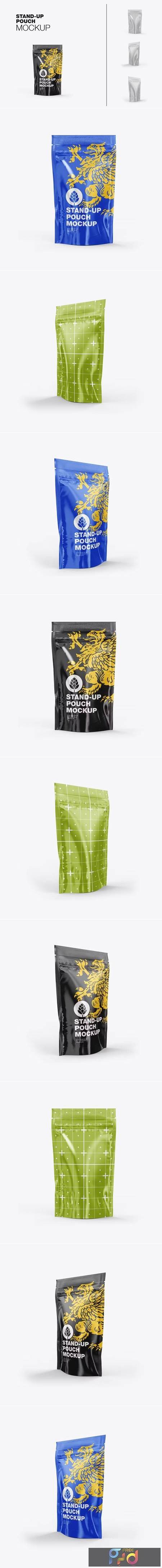 Set Glossy Stand-up Pouch Mockup 6R6E22X 1