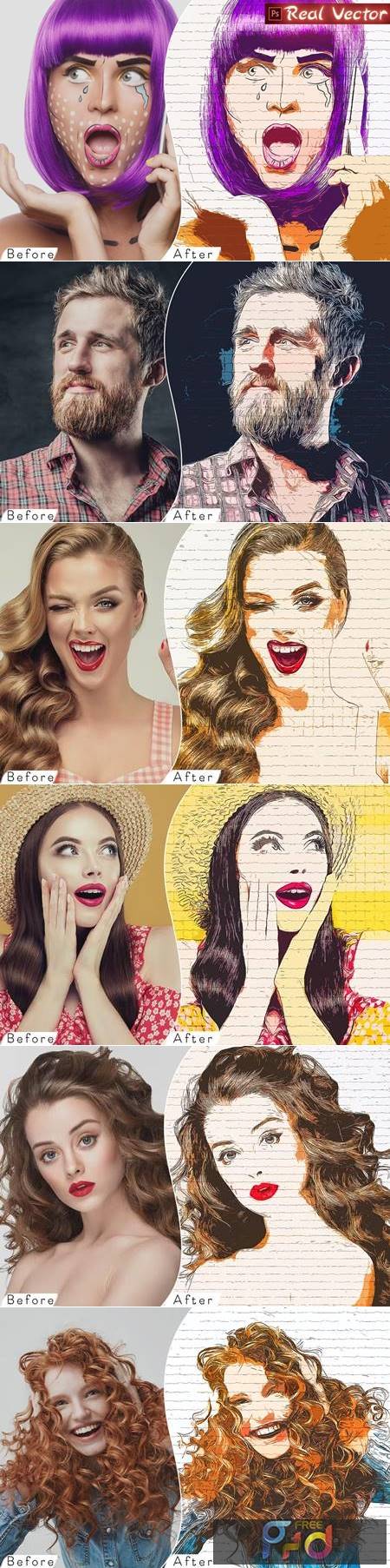 Real Vector Cartoon Painting Photoshop Action MT6BB4A 1