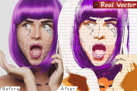 FreePsdVn.com 2304439 ACTION real vector cartoon painting photoshop action mt6bb4a cover