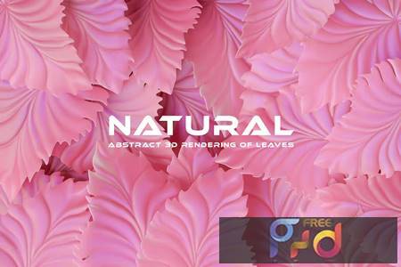 Pink Leaves Natural 3D Background Z2AML86 1