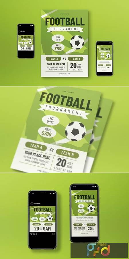Green Football Competition Flyer Set SC83GVB 1