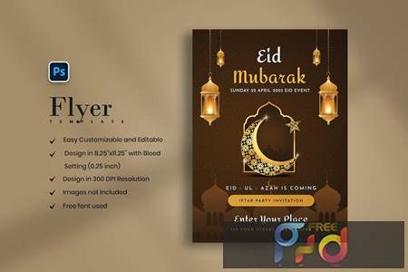 Eid Mubarak Flyer Design Template HNJSBEB 1