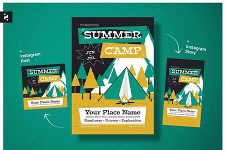 FreePsdVn.com 2305234 TEMPLATE summer camp flyer mid century style k8jujky cover