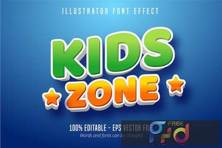 Kids Zone - Editable Text Effect, Font Style PKRTPCW 1