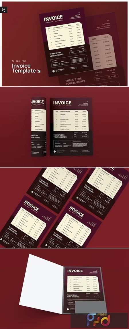 Red Simple Invoice 27R5B6V 1