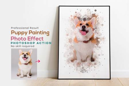 FreePsdVn.com 2306043 ACTION puppy painting photoshop action 10996333 cover