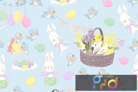 FreePsdVn.com 2306159 VECTOR vector seamless pattern with cute white bunnies 44m5k2d