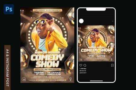 FreePsdVn.com 2306230 TEMPLATE stand up comedy flyer zs2grrm cover