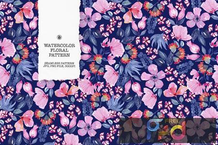 FreePsdVn.com 2306371 STOCK watercolor floral pattern navy and pink 4ucl85a