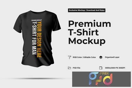 Premium T-Shirt Mockup KNVCHPS - FreePSDvn