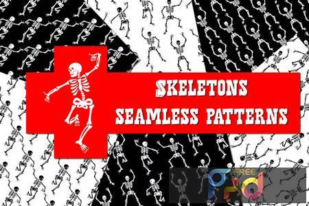 Freepsdvn.com 2307117 Vector Skeleton Seamless Patterns F9vhfzx