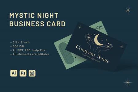 Freepsdvn.com 2307136 Template Mystic Night Business Card Fw3exn3 Cover