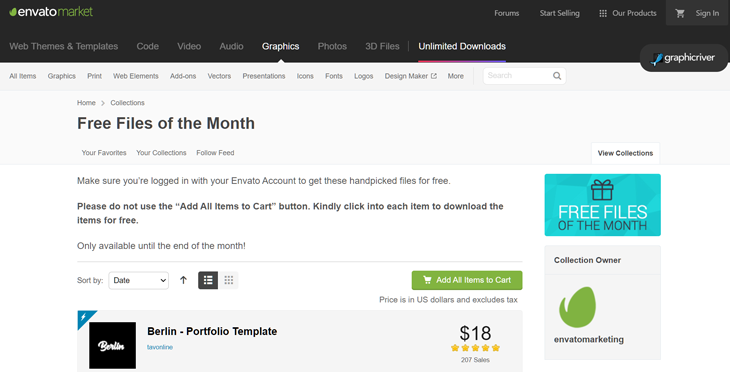 Discover Hidden Gems envato markets free files of the month