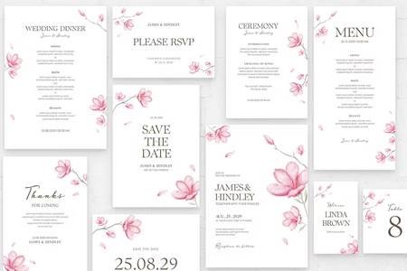 FreePsdVn.com 2309037 TEMPLATE pink flowers wedding templates set 9et7wqr cover