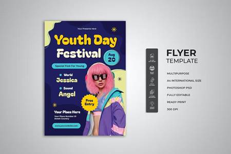 FreePsdVn.com 2309117 TEMPLATE youth day festival flyer 5j38lt3 cover