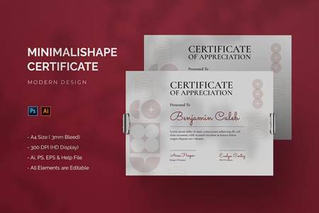 FreePsdVn.com 2309130 TEMPLATE minimalishape certificate template ael6mfk cover