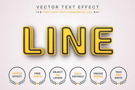 Freepsdvn.com 2309190 Vector Abstract Yellow Editable Text Effect Font Style C874l3g Cover