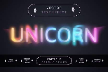 Freepsdvn.com 2309192 Vector Blur Unicorn Editable Text Effect Font Style Bdurqpx Cover