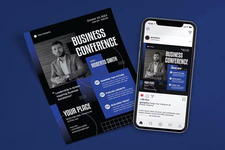 FreePsdVn.com 2309228 TEMPLATE business conference flyer template r45drzn cover