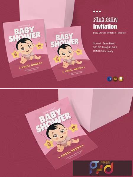 FreePsdVn.com 2309302 TEMPLATE pink baby shower invitation q68qwej