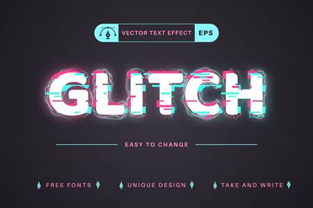 Freepsdvn.com 2309350 Vector Glitch Editable Text Effect Font Style Tb7663d Cover