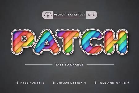 Freepsdvn.com 2309360 Vector Rainbow Patch Editable Text Effect Font Style Gz3n5te Cover