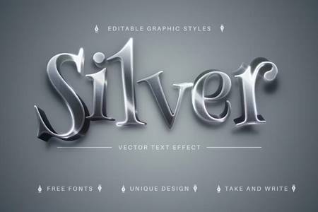 Freepsdvn.com 2309366 Vector Silver Editable Text Effect Font Style R85zbjt Cover