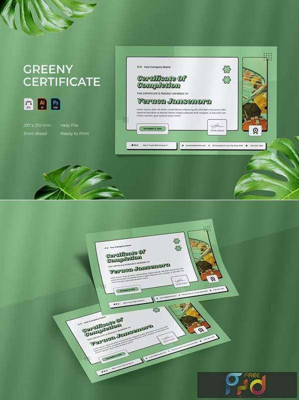 FreePsdVn.com 2310063 TEMPLATE greeny certificate 9uvl8tm