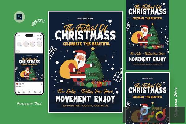 FreePsdVn.com 2310146 TEMPLATE retro christmass day flyer template 294z6ng
