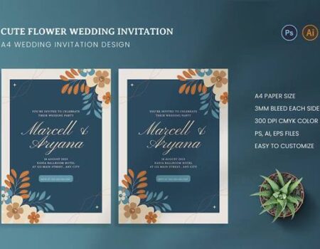 FreePsdVn.com 2310198 TEMPLATE cute flower wedding invitation lefh38v cover