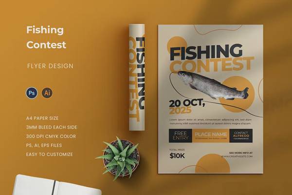 Freepsdvn.com 2311091 Template Fishing Contest Flyer Tqbwv4c Cover