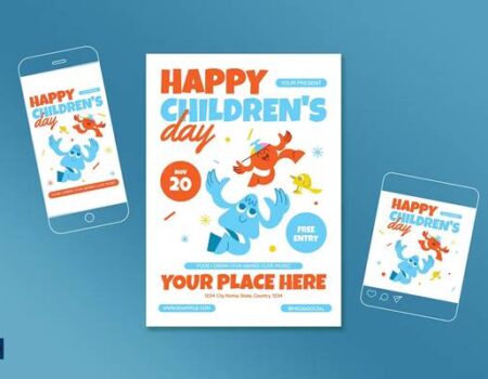FreePsdVn.com 2311353 TEMPLATE happy childrens day flyer set 004 3hk53cr cover