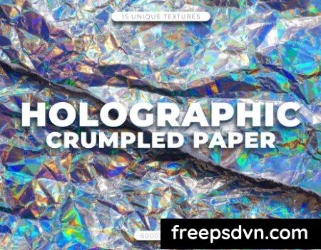 15 Crumpled Holographic Paper Textures WZTHW38 0