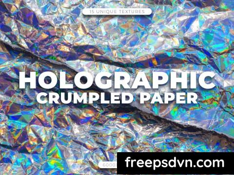 15 Crumpled Holographic Paper Textures WZTHW38 0