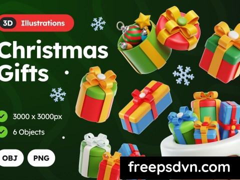 3D Christmas Gifts Illustration HXMZ8LW 0