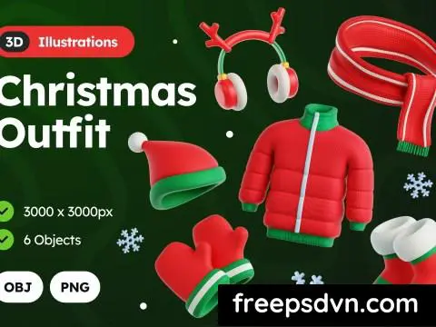 3D Christmas Outfit Illustration WV67YTW 0