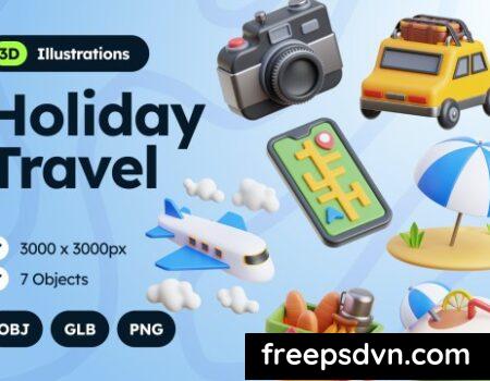 3D Holiday Travel Illustrations Q2GFMJU 0