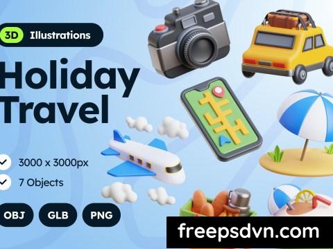 3D Holiday Travel Illustrations Q2GFMJU 0