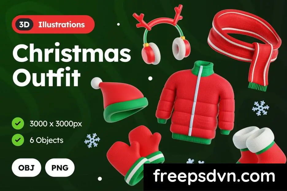 3d christmas outfit illustration wv67ytw 0