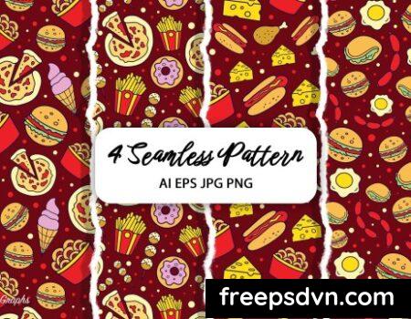 4 Fast Food Pattern Background H9MXQ24 0