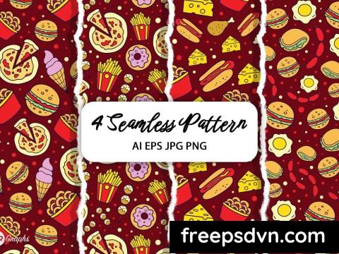 4 Fast Food Pattern Background H9MXQ24 0