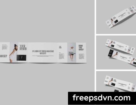 A4 Landscape Trifold Brochure Mockups NJVE6VR 0