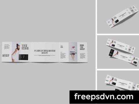 A4 Landscape Trifold Brochure Mockups NJVE6VR 0