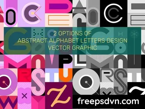 Abstract Vector Design Of Alphabet Letters 8STEXU9 0