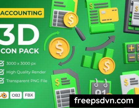 Accounting 3D Icon Pack TVR82V8 0