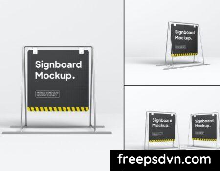 Advertising Metallic Signboard Mockup Set V27YR99 Advertising Metallic Signboard Mockup Set V27YR99 0