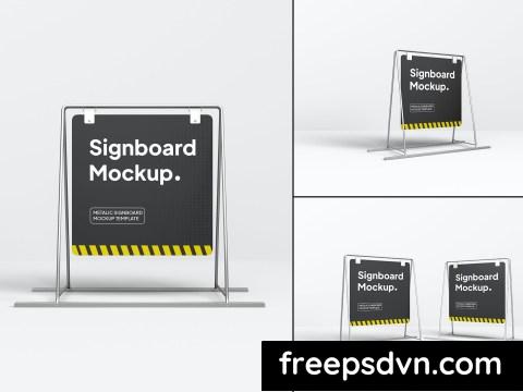 Advertising Metallic Signboard Mockup Set V27YR99 0