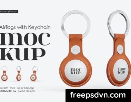 AirTags with Keychain Mockup Set SYR8PSB 0